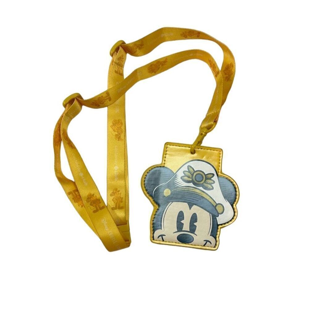 Disney Cruise Line 25th Anniversary Gold Castaway Club Mickey Lanyard Exclusive